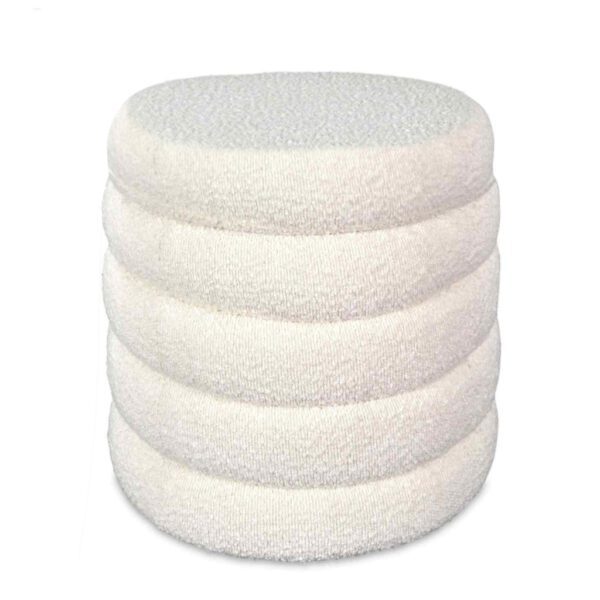 Pouf coffre bouclette blanc