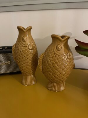 Vase fish jaune forme arrondie