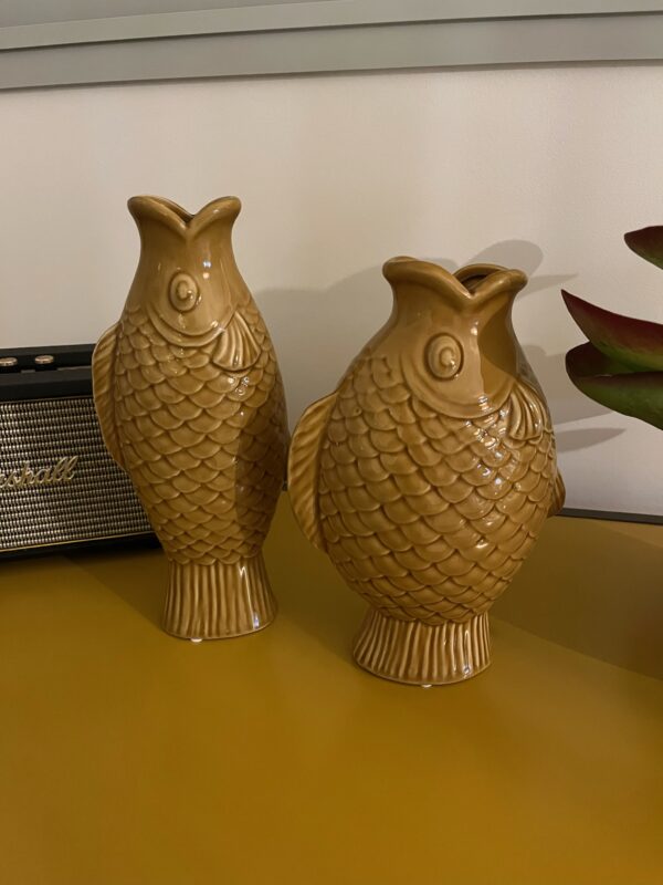 Vase fish jaune forme arrondie