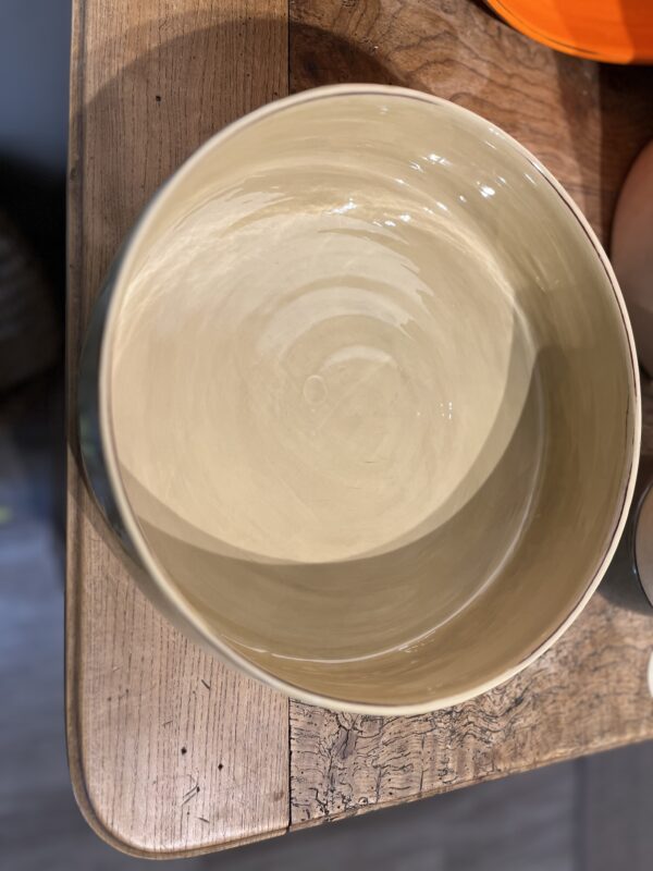 Grand plat saladier en cÃƒÂ©ramique sable