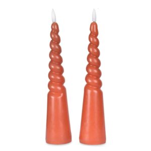 Bougie LED torsadÃƒÂ©e de couleur Tabac (vendue par 2) d
