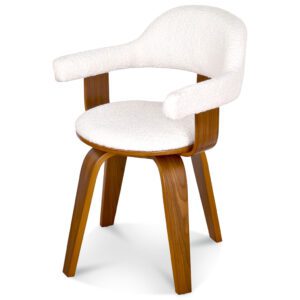 Chaise pivotante en bouclette Blanc