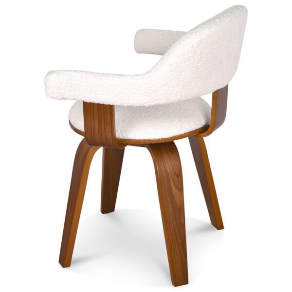 Chaise pivotante en bouclette blanc
