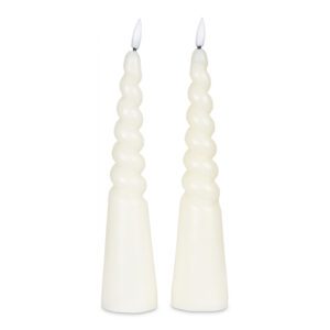 Lot de 2 bougies LED torsadÃƒÂ©es blanc