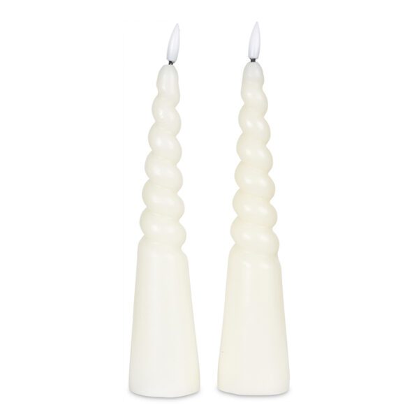 Lot de 2 bougies LED torsadÃƒÂ©es blanc