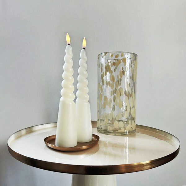 Lot de 2 bougies LED torsadÃƒÂ©es Blanc
