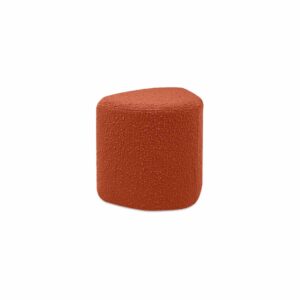 Pouf en bouclette rouille